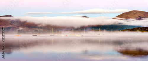 Early morning mist on Loch Lomond at Milarrochy Bay