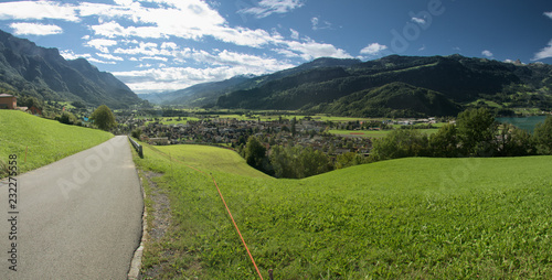 Valley around Flums seen from the Walenstadtberg, Swiss Alps