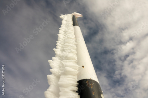 Frozen signs, sky area in the monutains
 photo