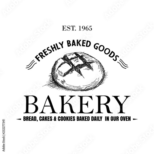Stylish retro Bakery Logo printable vector
