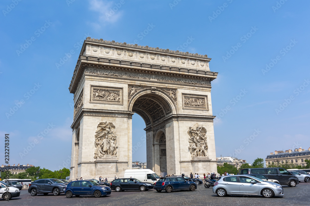 Triumphal arch (Arc de Triomphe), Paris, France
