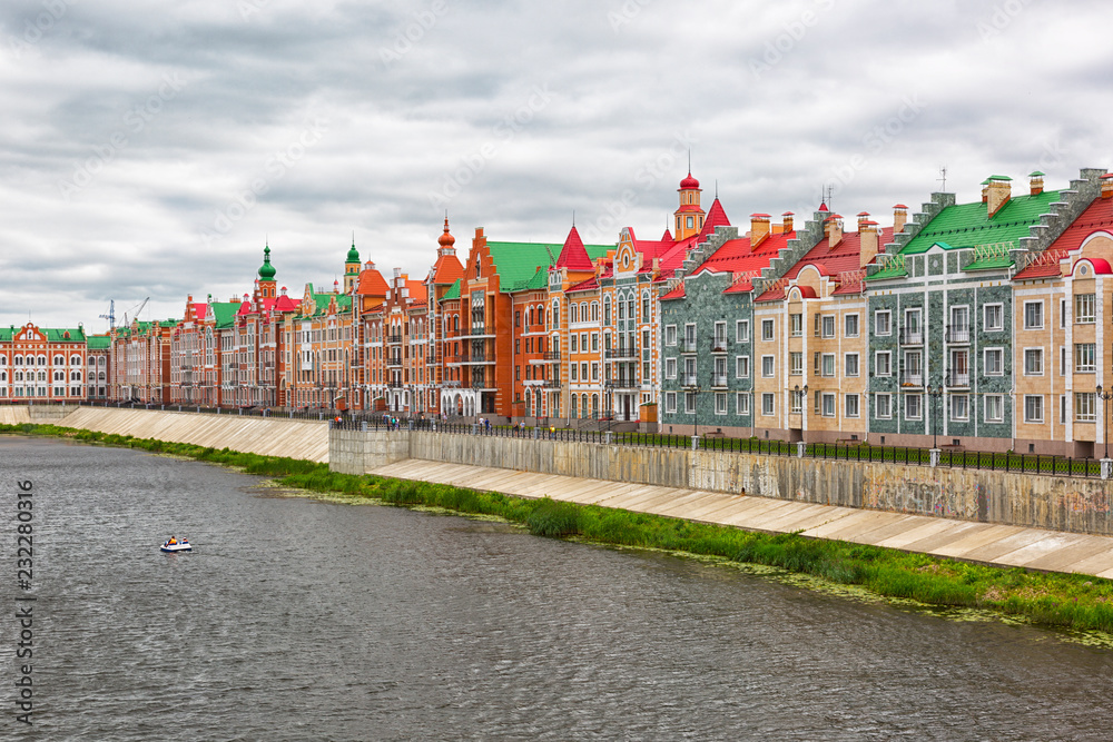 Fototapeta premium Yoshkar Ola city. Mari El, Russia. Bruges Quay in the city of Yoshkar-Ola
