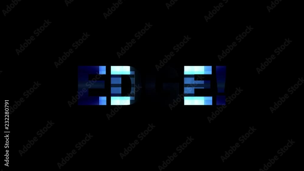neon glitch EDGE word text animation background logo seamless loop New quality universal technology motion dynamic animated background colorful joyful video
