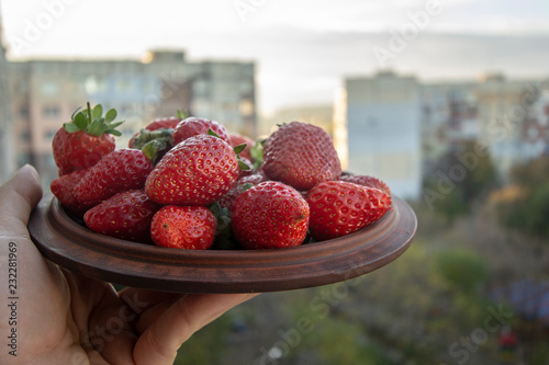 juicy ripe strawberries 