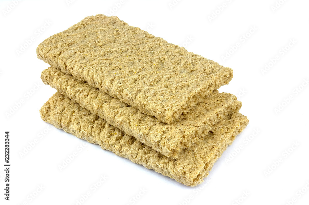 Crispbread isolated on white background. Crispbread isolated on white background.