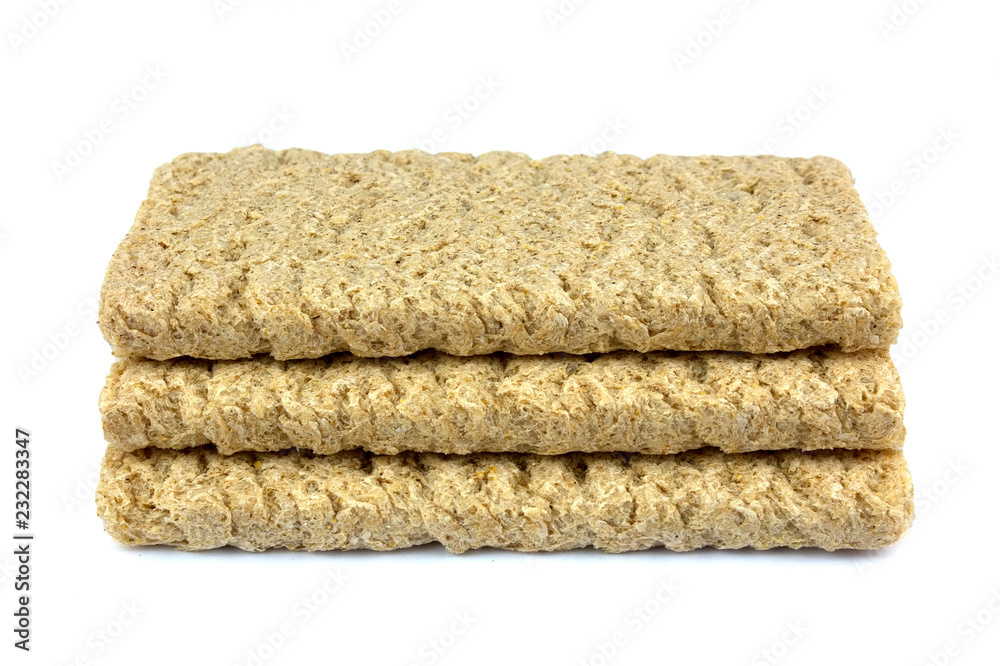 Crispbread isolated on white background. Crispbread isolated on white background.