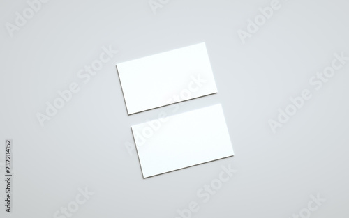 Business Card Mock-Up (US 3.5 x 2) - Two Cards. 3D Illustration photo