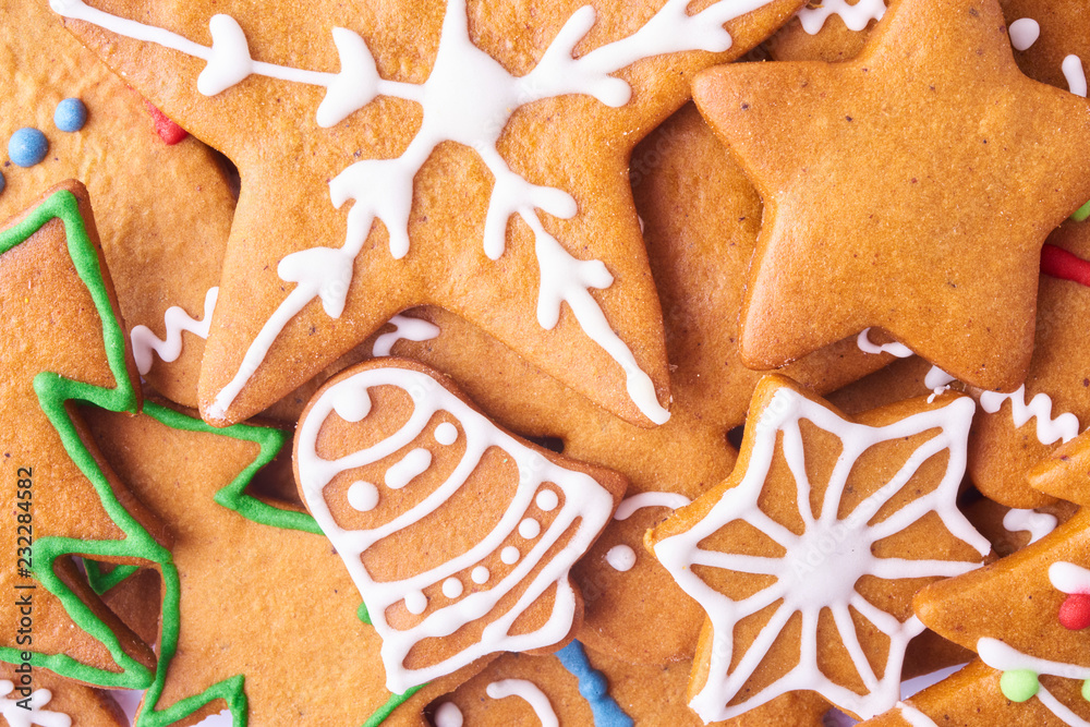 Set of different gingerbread cookies. Set of different gingerbread cookies.