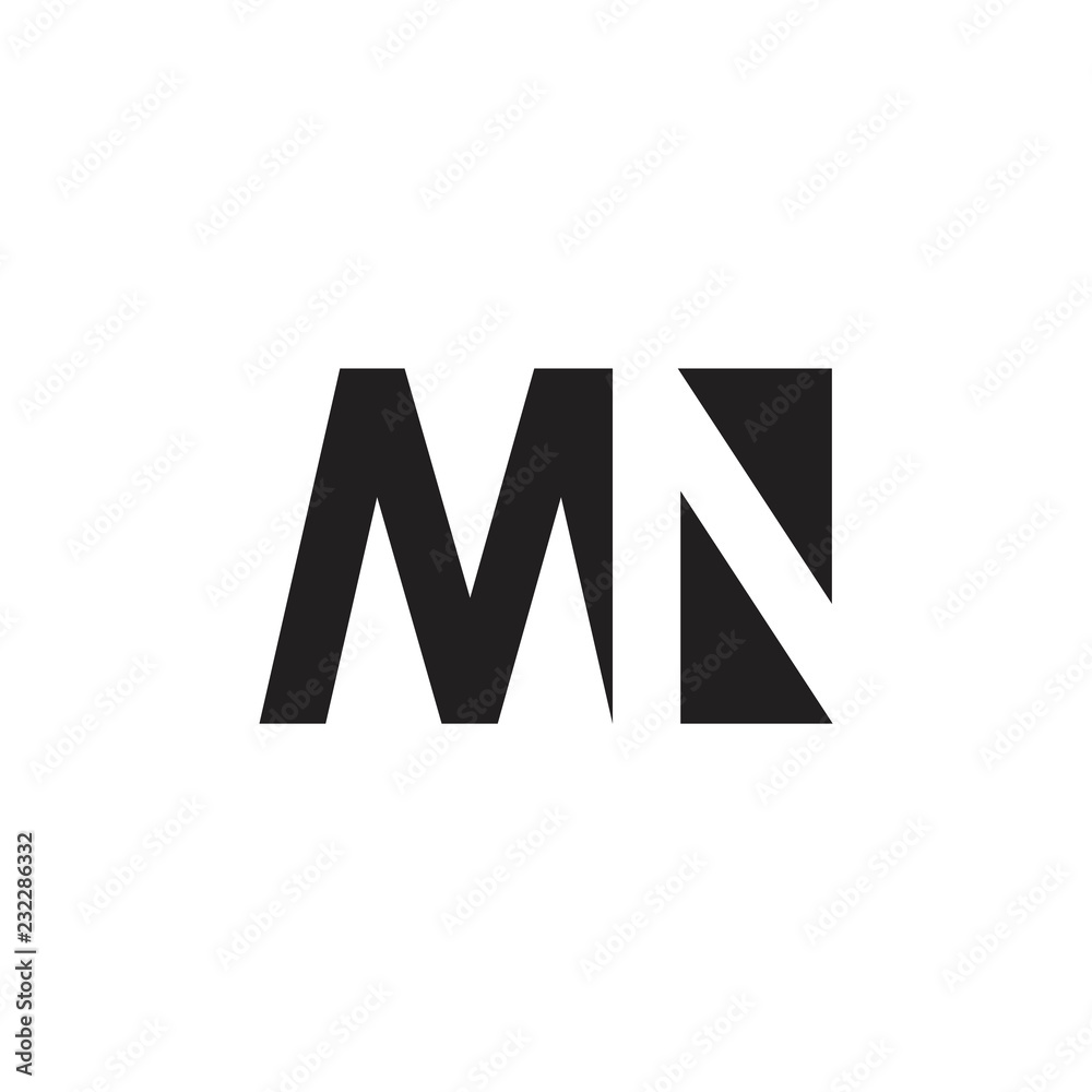 letter mn simple negative space logo letter mn simple negative space logo