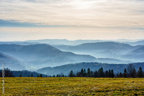 Fototapeta Naklejka Na Ścianę i Meble -  Foliage colors in Polish Beskidy mountains, Beskid Slaski, Poland