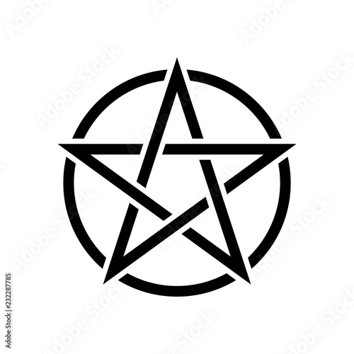 Pentacle magic sign. White background