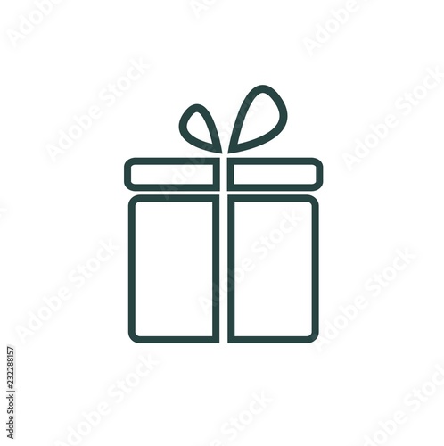 Line icon gift isolated on white background. Vector illustration. Giftbox icon.