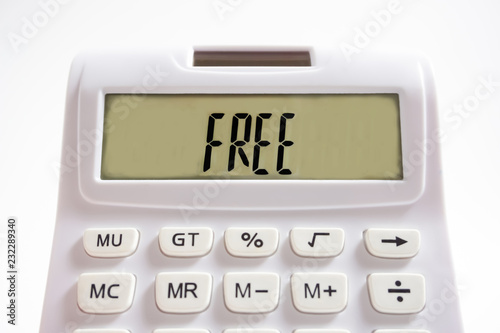 Free displayed on calculator.  計算機に表示されたfreeの文字. photo