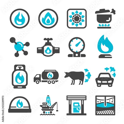 natural gas icon set,vector and illustration photo