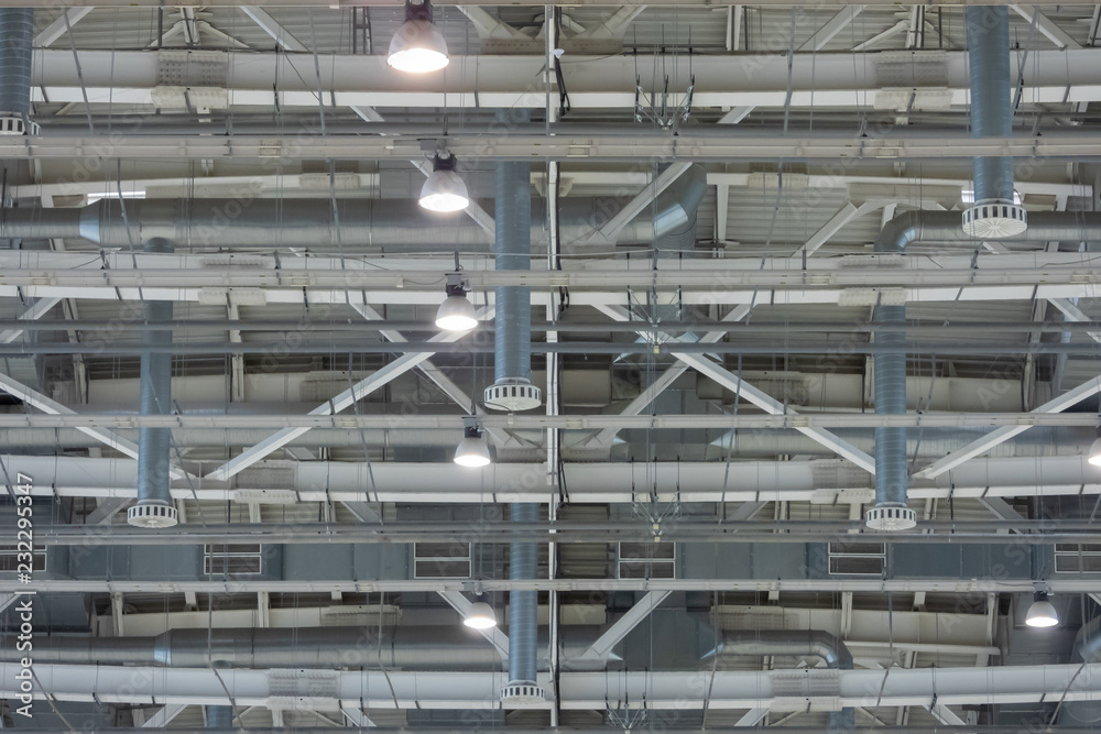 Lighting and ventilation systems under the roof of pavilion