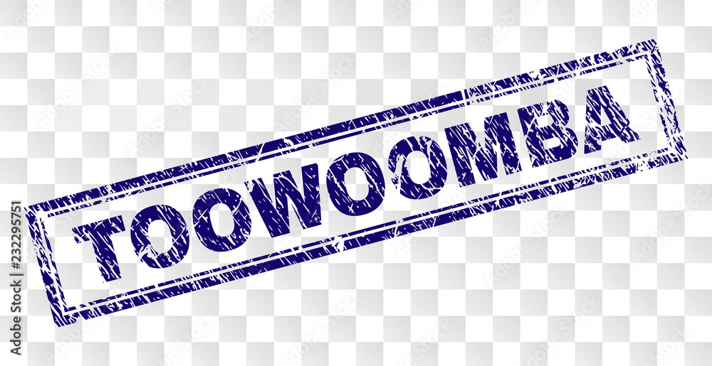 TOOWOOMBA stamp seal imprint with rubber print style and double framed