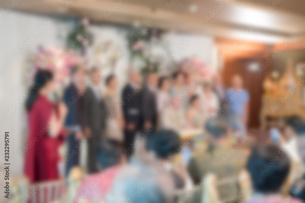 Abstract blur background of wedding party