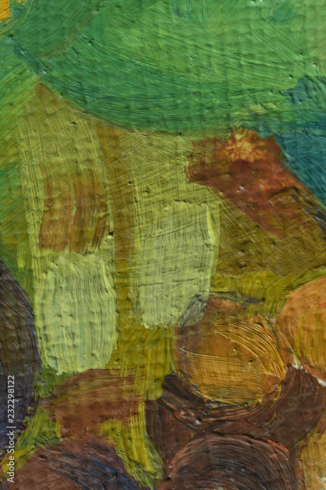 Colorful textured background from oil paints . part of oil painting with brush strokes