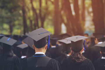 Group of Graduates during commencement. Concept education congratulation in University. Graduation Ceremony ,Congratulated the graduates in University during commencement.