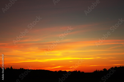 Red sunset on flights to Siberia © ppicasso