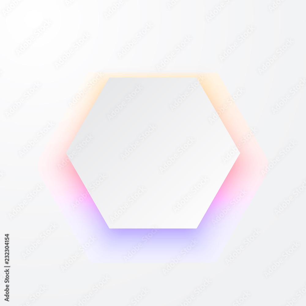 Abstract 3d design element with colorful shadow. Geometric shape with drop shadow effect. Abstract 3d design element with colorful shadow. Geometric shape with drop shadow effect.