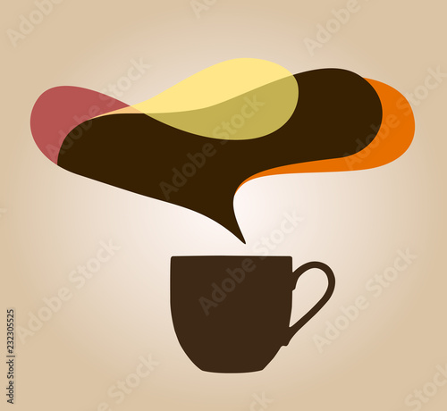 コーヒーとアロマのイラスト