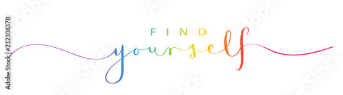 FIND YOURSELF brush calligraphy banner