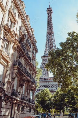 Paris Eiffel Tower in Paris, France. Eiffel Tower is one of the most iconic landmarks in Paris. © Ekaterina Belova