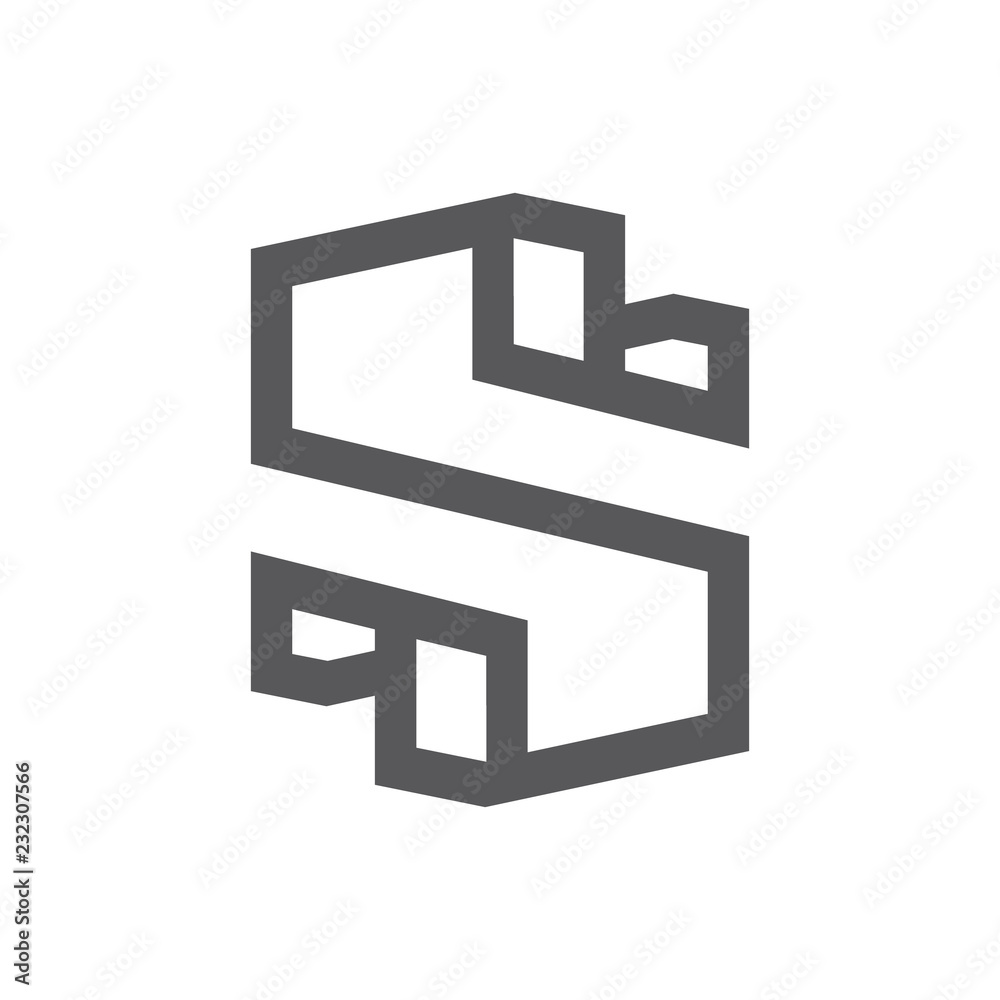 Sign of the letter S. Vector Illustration. Sign of the letter S. Vector Illustration.