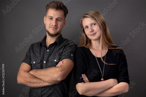 Portrait of a couple of young business partners