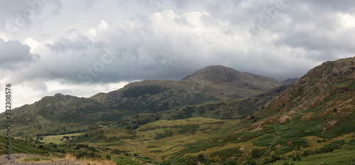 landscape with mountains and clouds