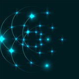Abstract glowing element vector. Circle line. Dark abstract background.