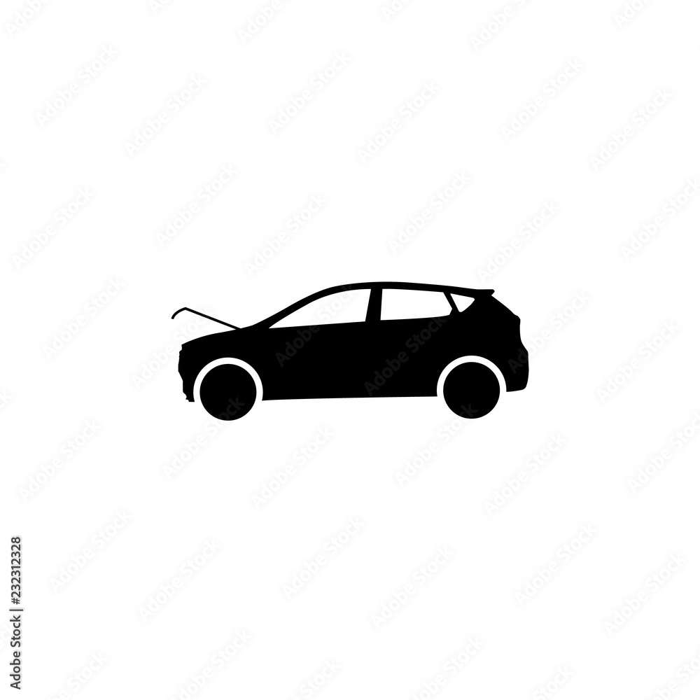 Car accident icon, logo on white background