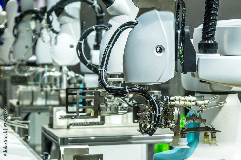 robot hand in factory robot hand in factory
