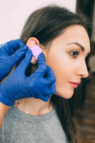 Process of making a custom earplug. Hearing protection