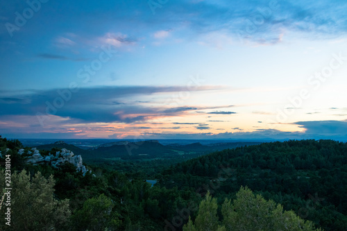 Sunset panorama of the Alpilles region near the village of Les-Baux-De-Provence, France © Euskera Photography