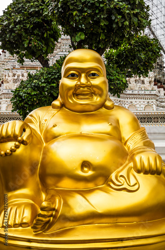 Smiling Golden Buddha Statue.