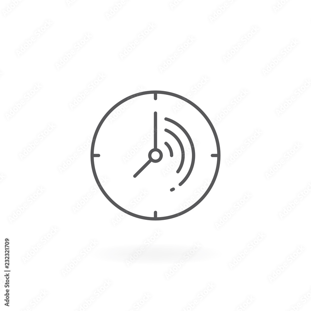 Time icon. Passage time line icon, Clock symbol. Vector simple outline icon Time icon. Passage time line icon, Clock symbol. Vector simple outline icon