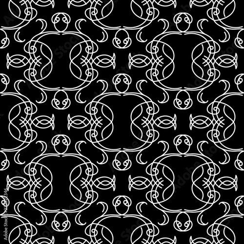 seamless geometric abstract pattern with floral motive