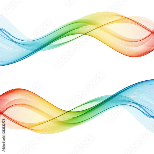 Set of abstract banners colored waves Vector color wave