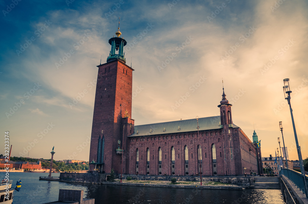 Stockholm City Hall Stadshuset tower of Municipal Council, Sweden