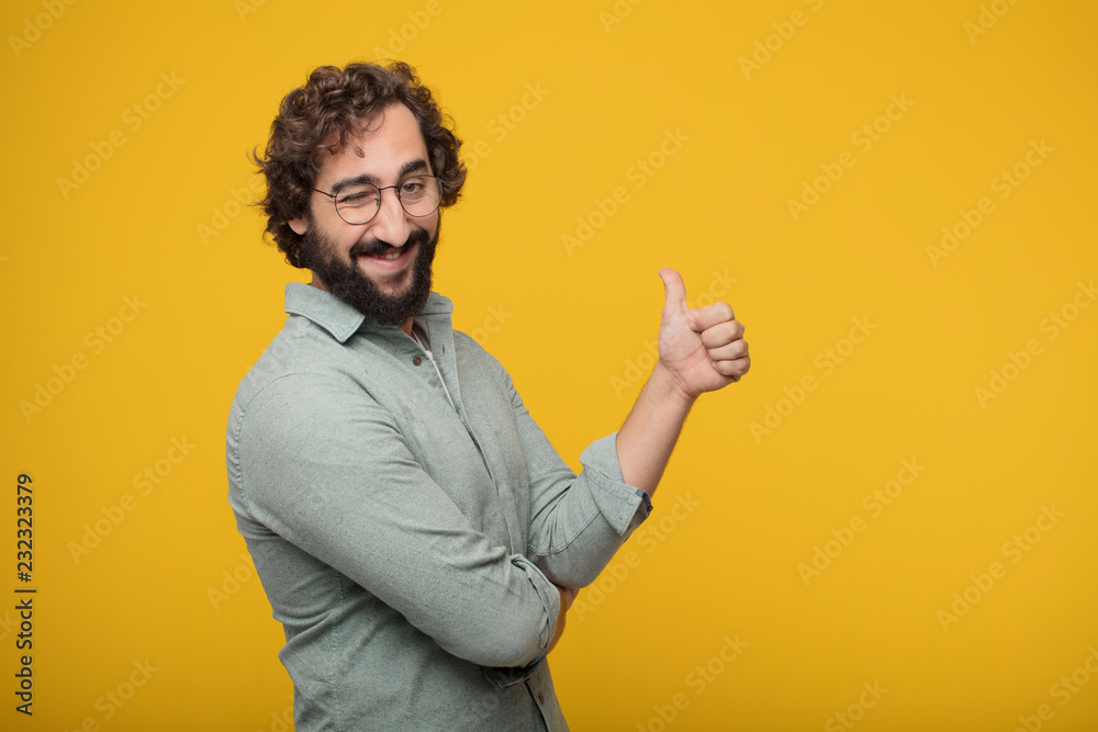 Fotografie young bearded businessman expressing a concept