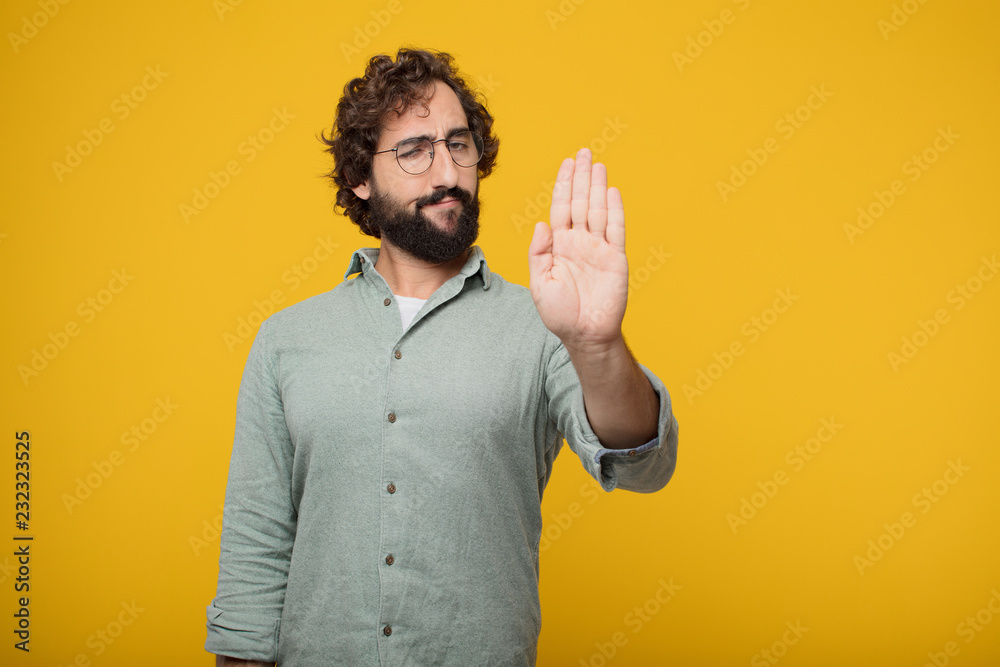 Fotografie young bearded businessman expressing a concept