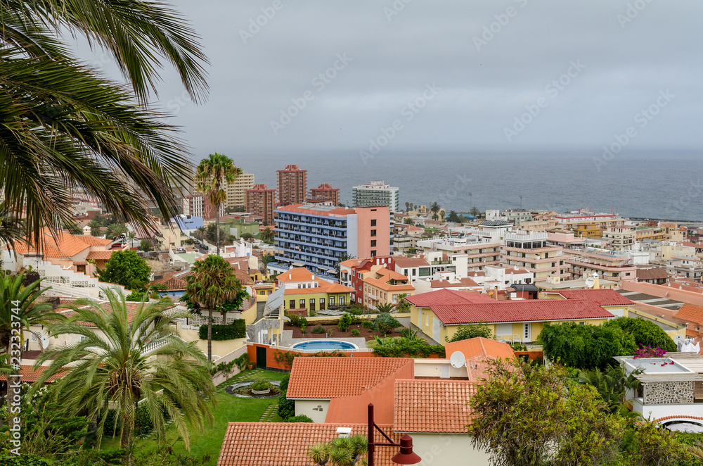 residential buildings in front of the ocean, puerto de la cruz, tenerife