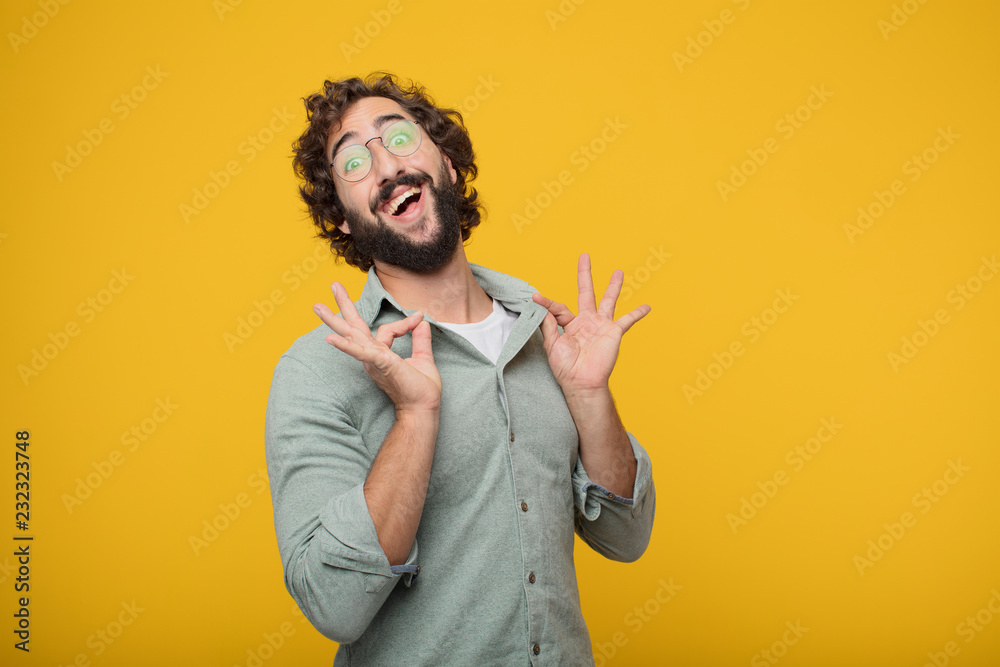 Fotografie young bearded businessman expressing a concept