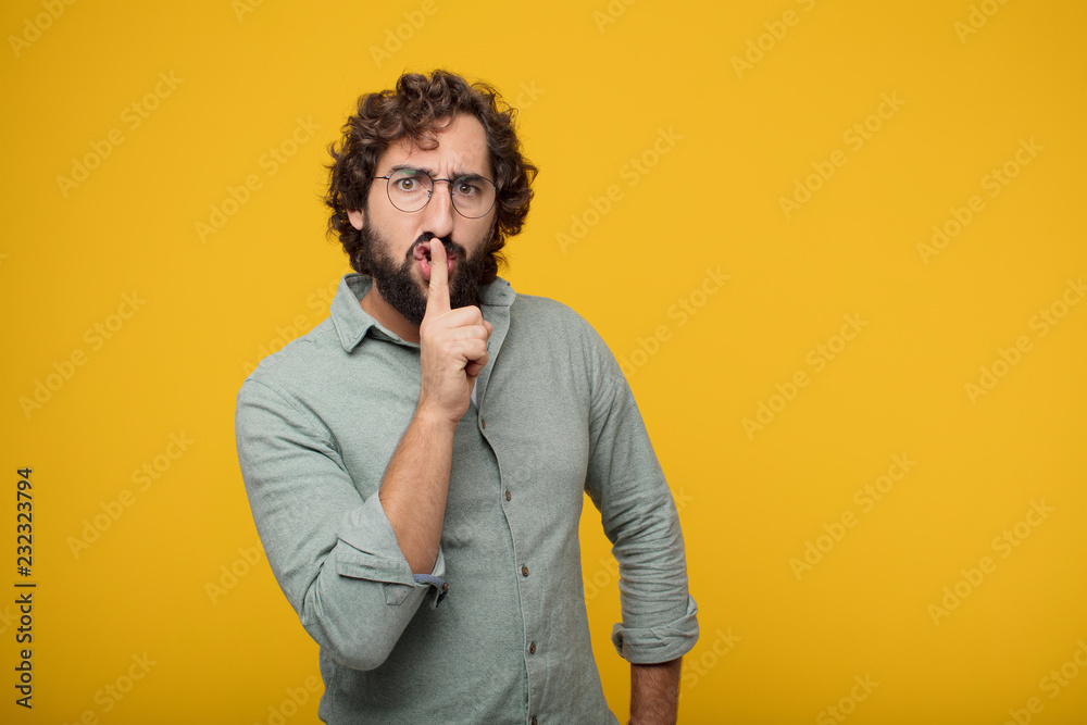 Fotografie young bearded businessman expressing a concept