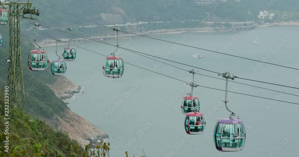 Cable car in ocean park at Hong Kong