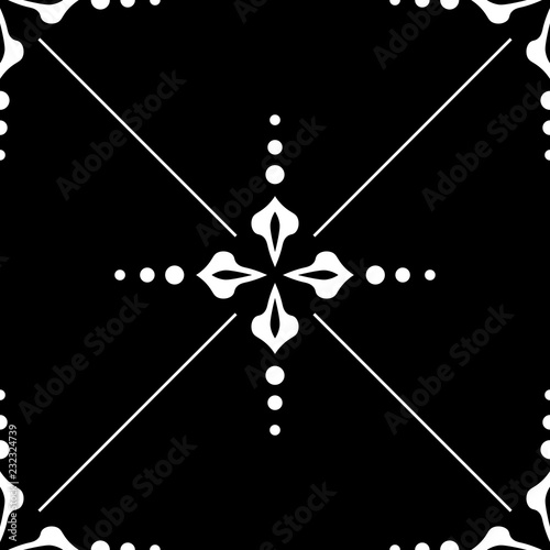 abstract floral seamless pattern with flowers, netting and leaves