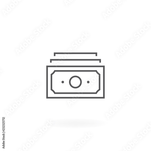 Vector money icon. Money cash symbol, Paper currency icon. Money thin line icon