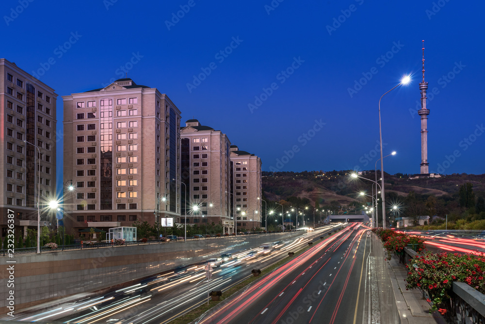 Obraz premium Night city of Almaty